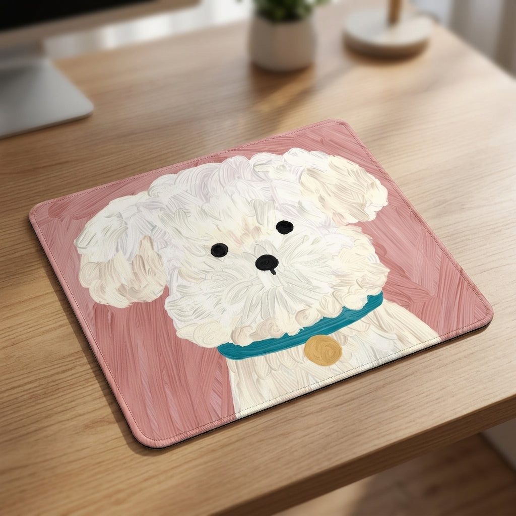 Painterly Bichon Pad - Pink
