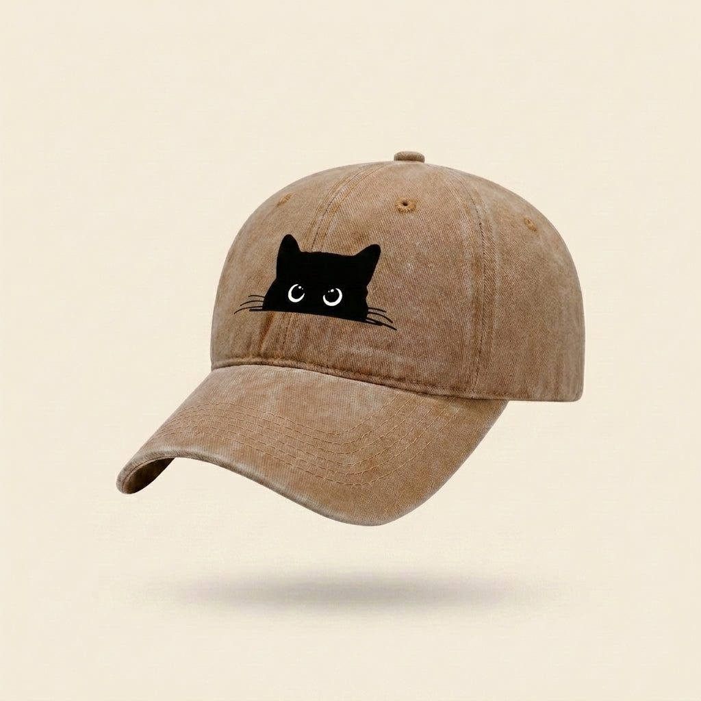 Peekaboo Black Cat Cap