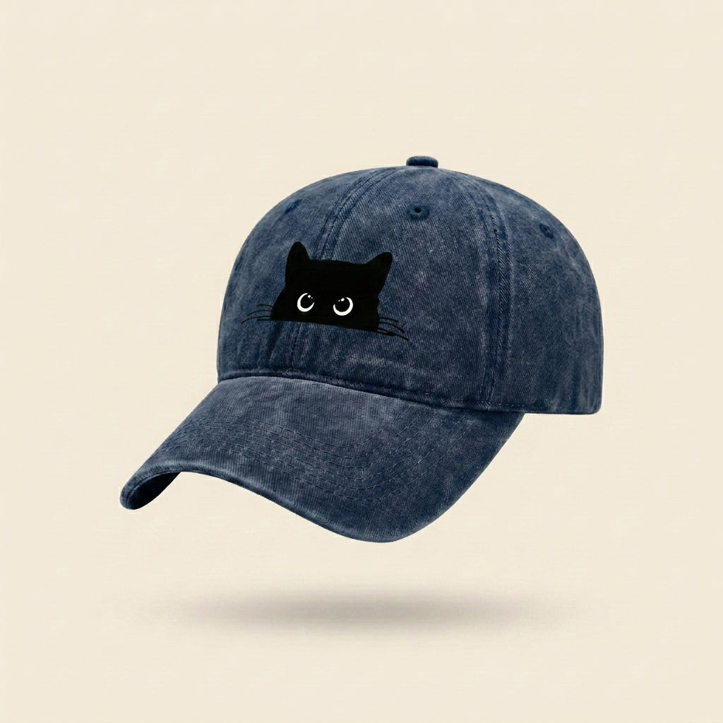 Peekaboo Black Cat Cap