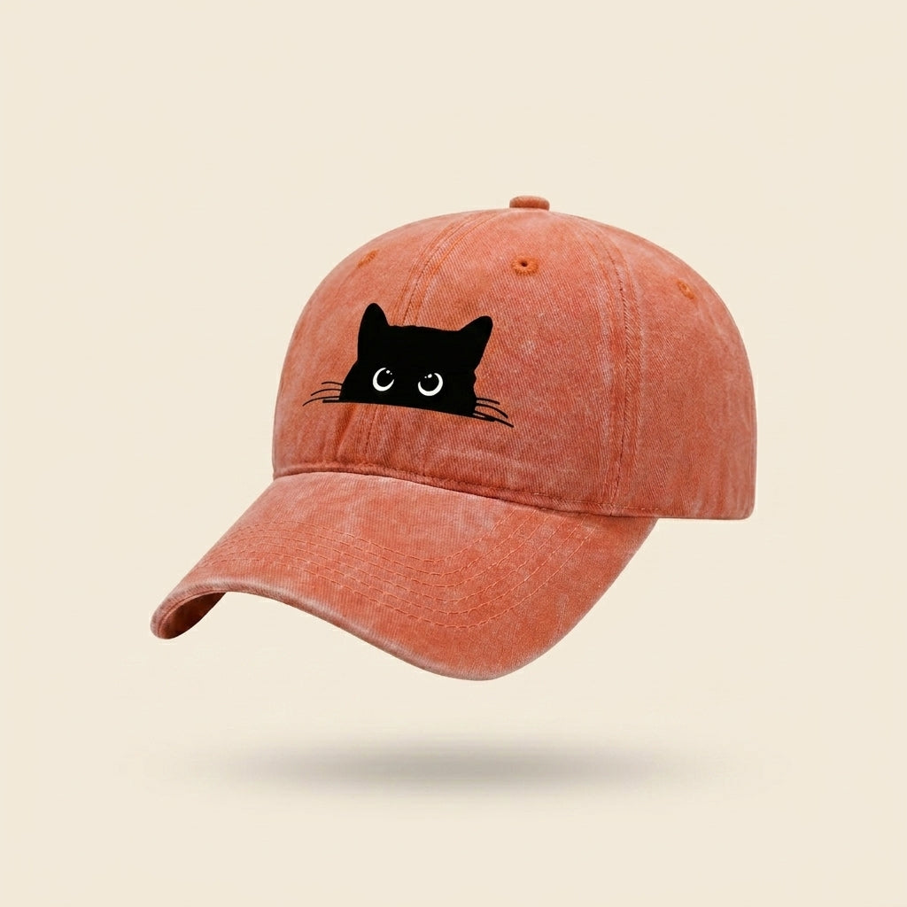 Peekaboo Black Cat Cap