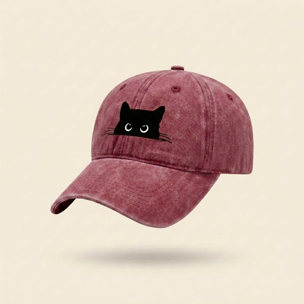 Peekaboo Black Cat Cap
